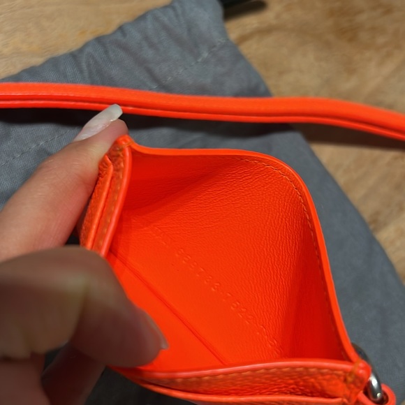 Authentic Balenciaga Passport/Phone and Card holder on lanyard - Neon Orange - Picture 3 of 13